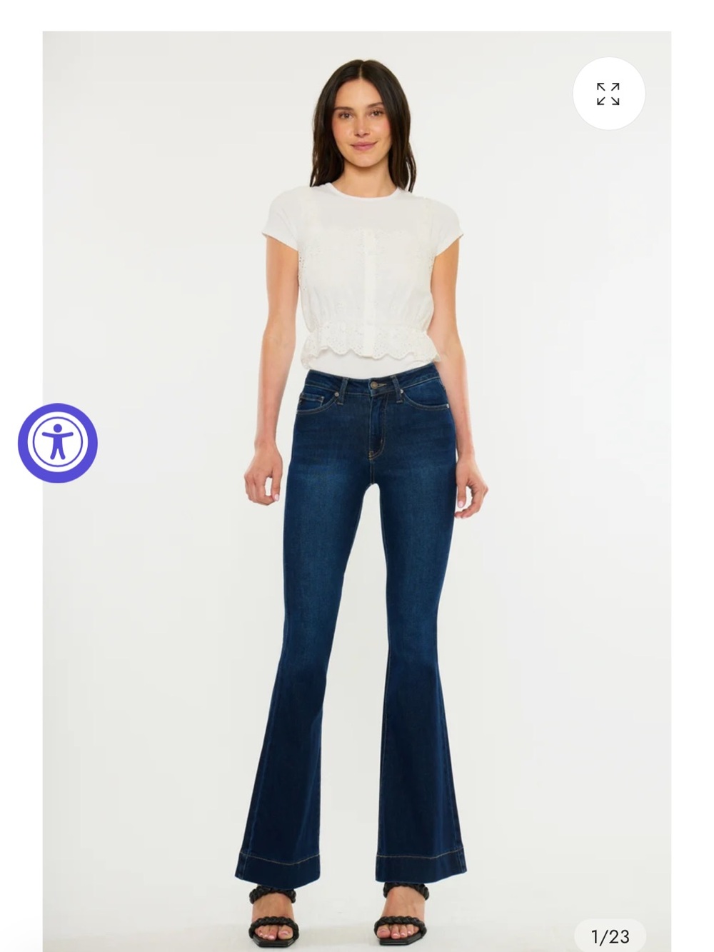 KanCan Roxanne Dark Blue High-Rise Flare Jeans